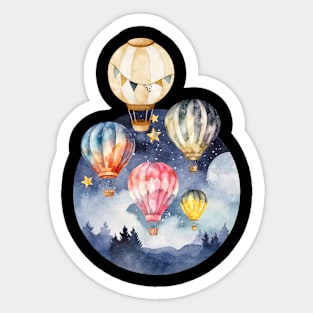 Air Balloon Aircraft Sky Vintage Since Retro Sticker